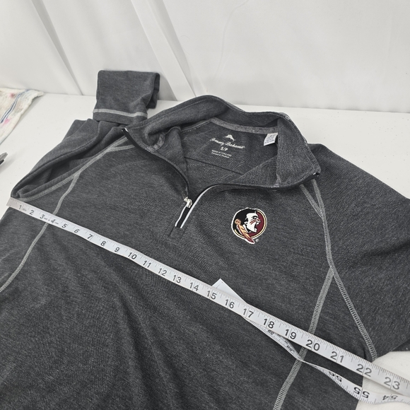 Tommy Bahama Sweater 1/4 Zip Gray Mens Small FSU Florida State Seminole Stretch. - Picture 9 of 9
